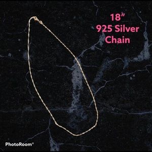 925 Sterling Silver Chain 18"